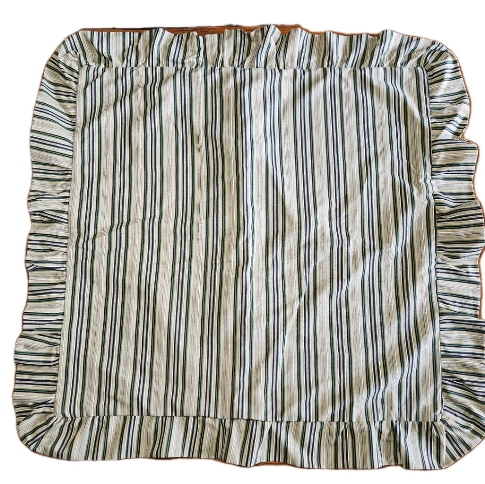 Waverly Williamsburg Garden Images III Striped Ruffled Euro Pillow Sham NWOT
